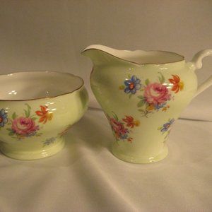 AYNSLEY ENGLAND MINI CREAMER AND OPEN SUGAR BOWL